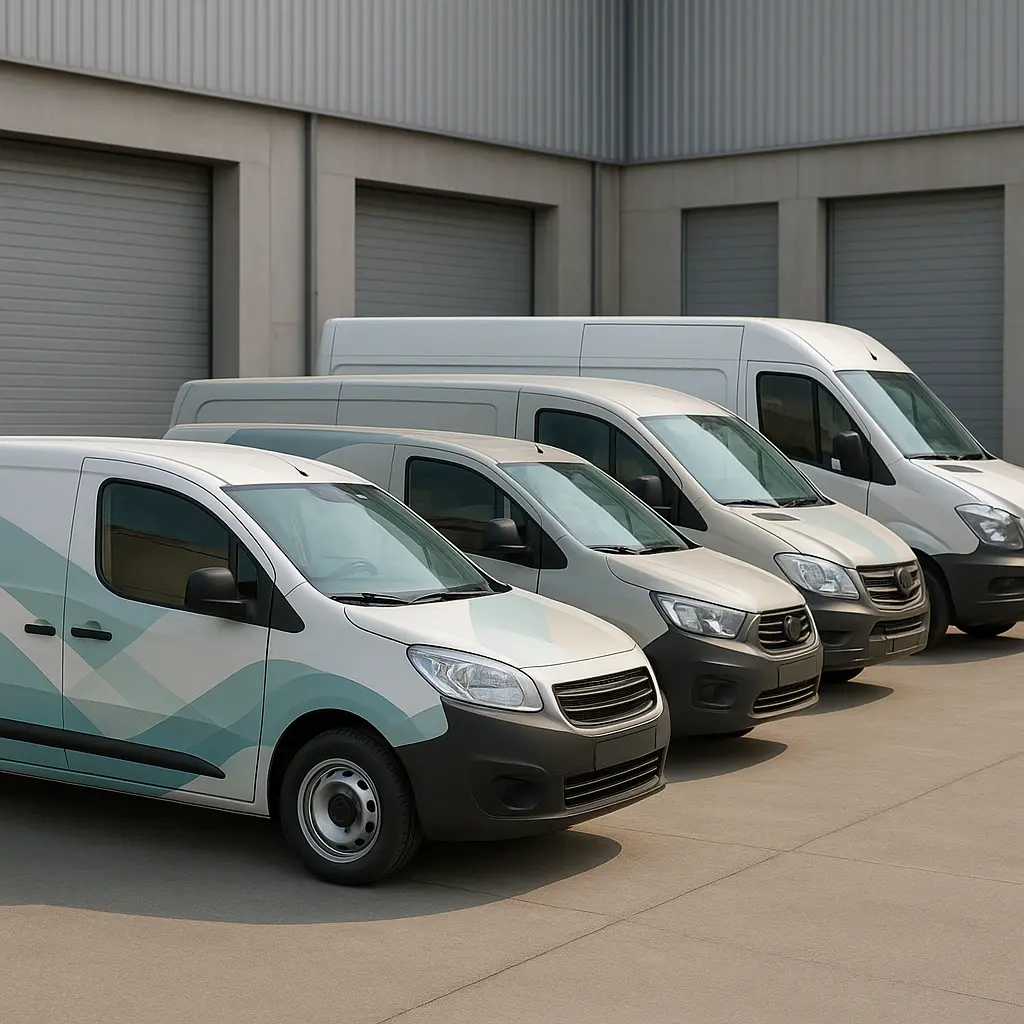 Flotila dodávek se sjednoceným polepem