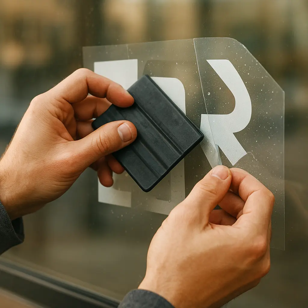 Aplikace vinylových písmen na sklo